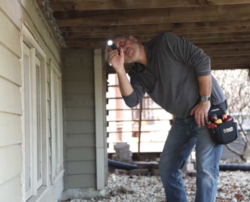 Eric, Owern, Pro Home Inspections, Checking under porch